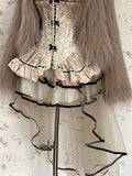 Beige 62-76CM High-low for Size Waist Clearance-Free Skirt