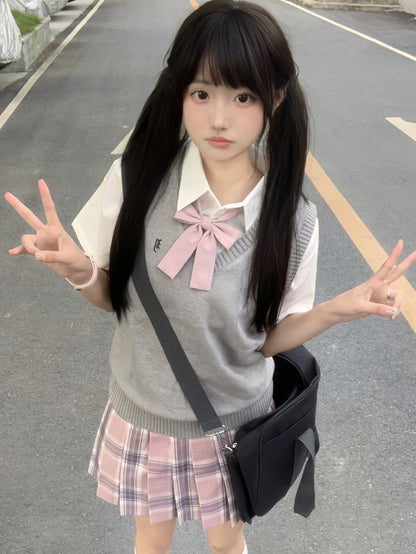 Letter Options 8 Preppy Uniform Vest JK Color Embroidery Style