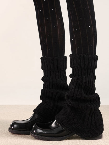 Warm Warmers Turn-Down Collar 4 Colors Knitted Flared Leg