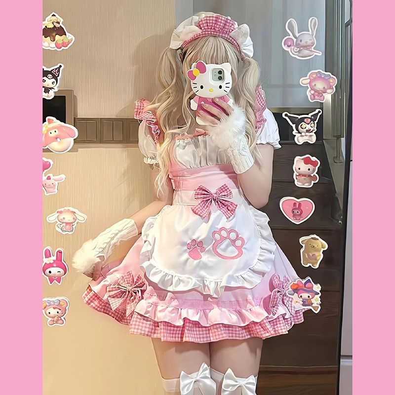 Sweet Lolita Cat Maid Dress with Headband (S-XXL)