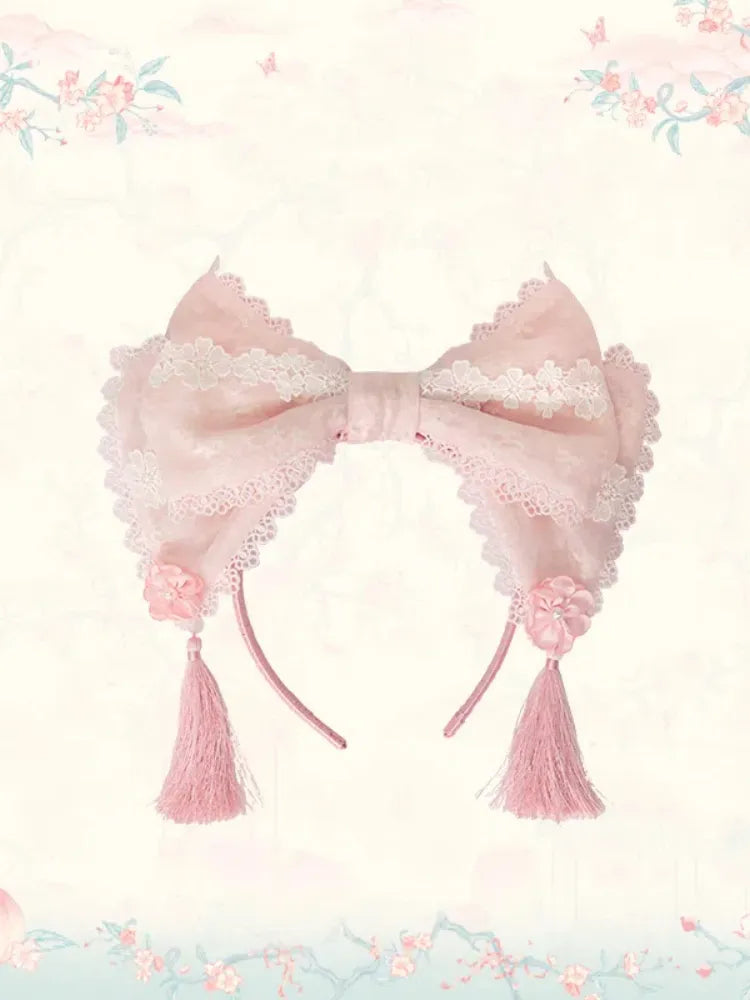 ピンクの蝶結びタッセルKC