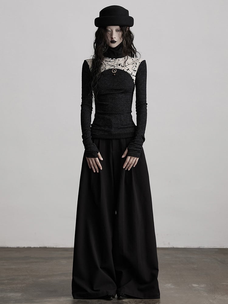 Pants Minimalist Black Wide-Leg