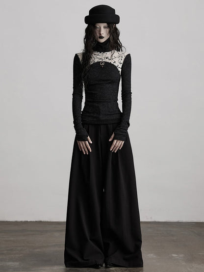 Pants Minimalist Black Wide-Leg