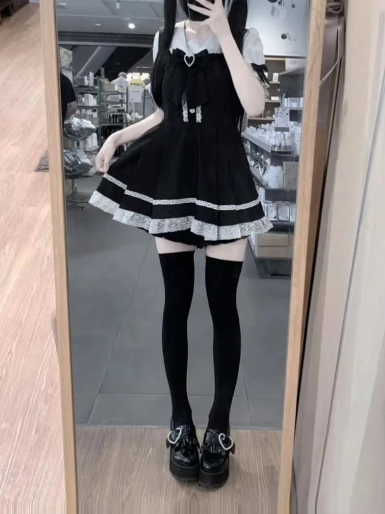 うさぎ耳デザインセーラーカラーワンピース