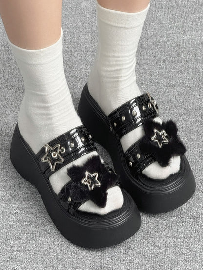Slippers Star Black – Platform Buckles Alt-Goth