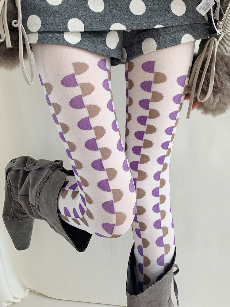 Polka-dot Two-Tone Colors) Tights (4