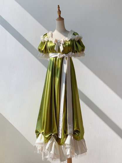 Details Maxi Empire Green Bead Waist Lolita Dress One Elegant