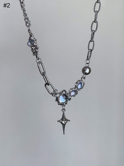 Rhinestone Asymmetrical Y2K Pendant Necklace - YSHXS