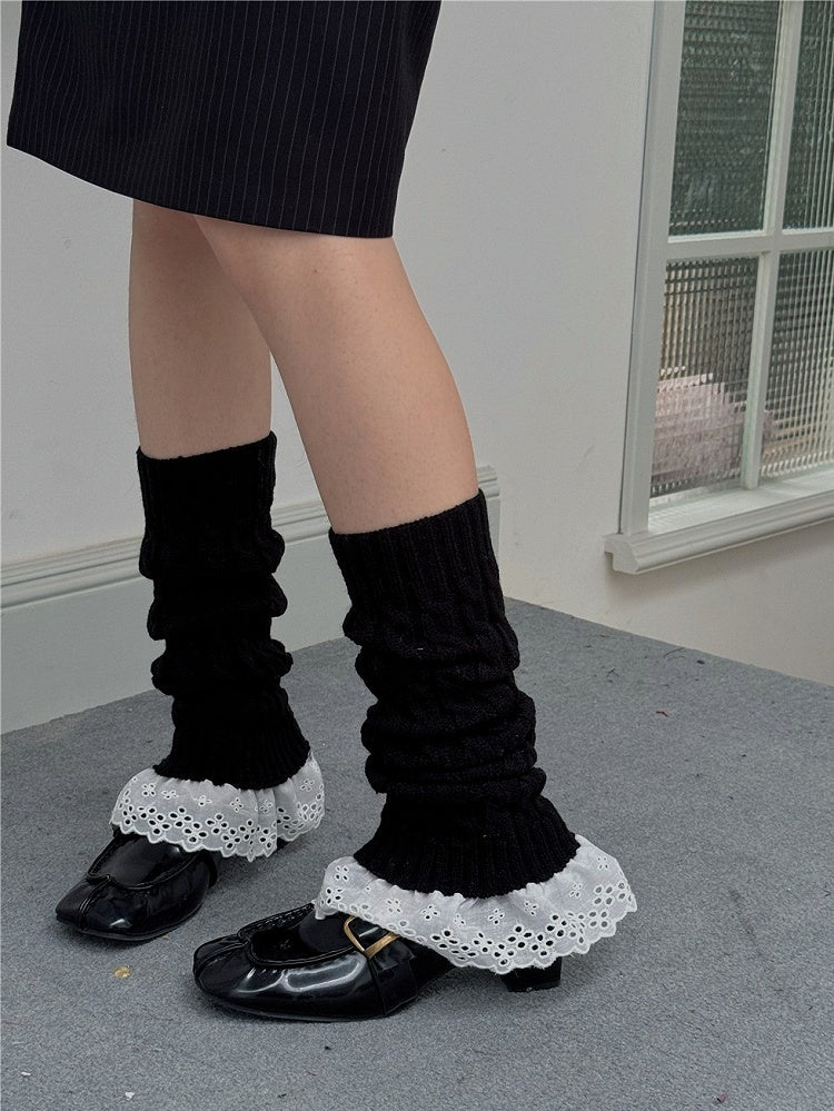 Leg Warmers Lace 5 Options Knitted Trim Color