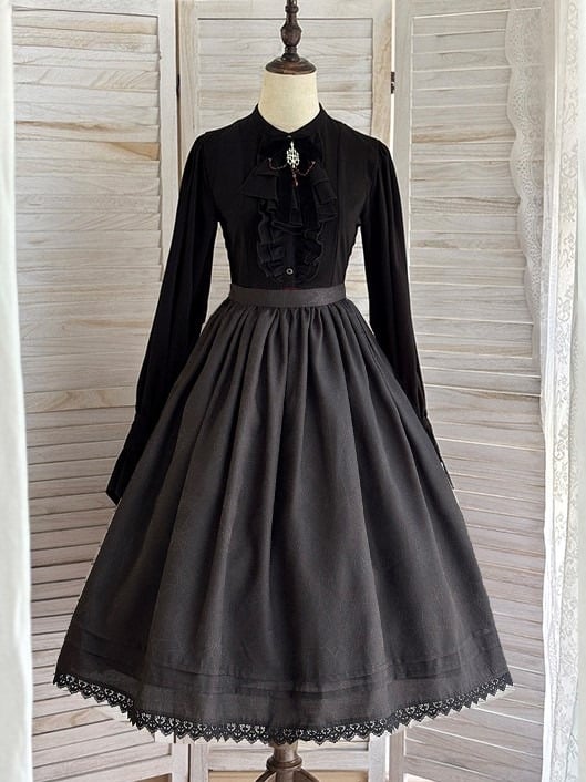 Lace Spider Trim with Skirt Gothic Black Pattern Web Lolita