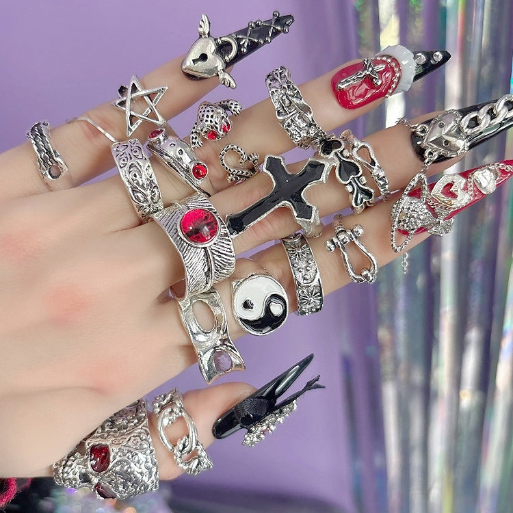 Y2K シルバーリングセット グラマラス 16