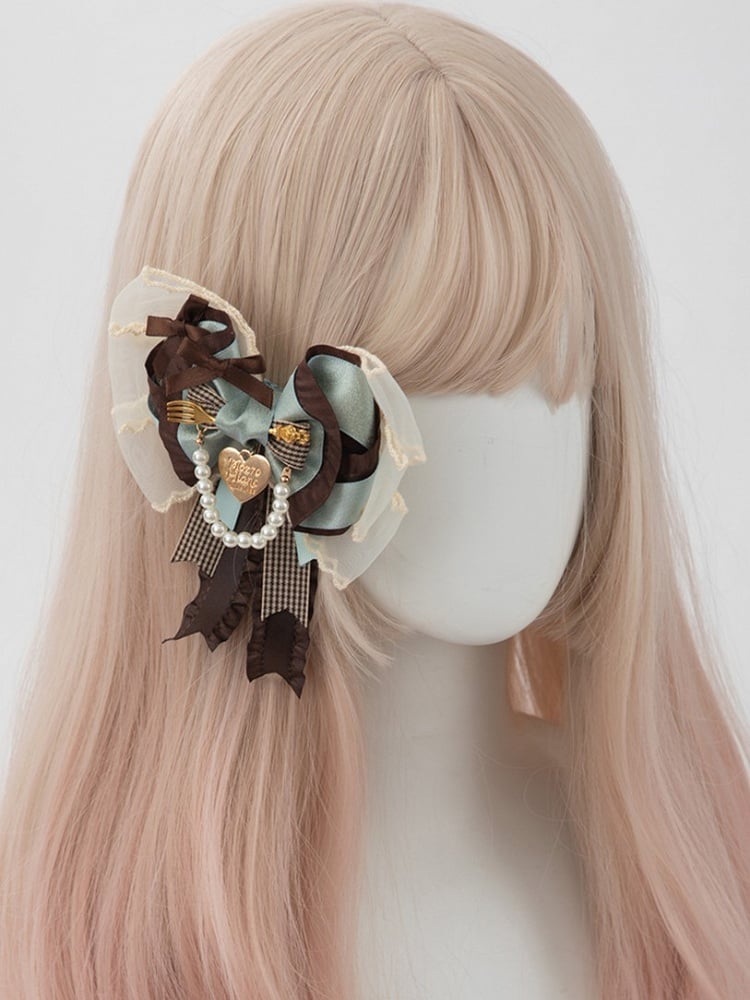 3 Bowknot Style Mint Options Sweet Tea Chocolate Party Lolita Green Hairclip