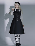 Waist Neckline Slim Dress Fit Daily Square Black