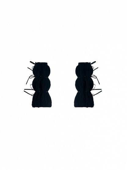 ブラック/アプリコット/ブラウン ニットレッグウォーマー