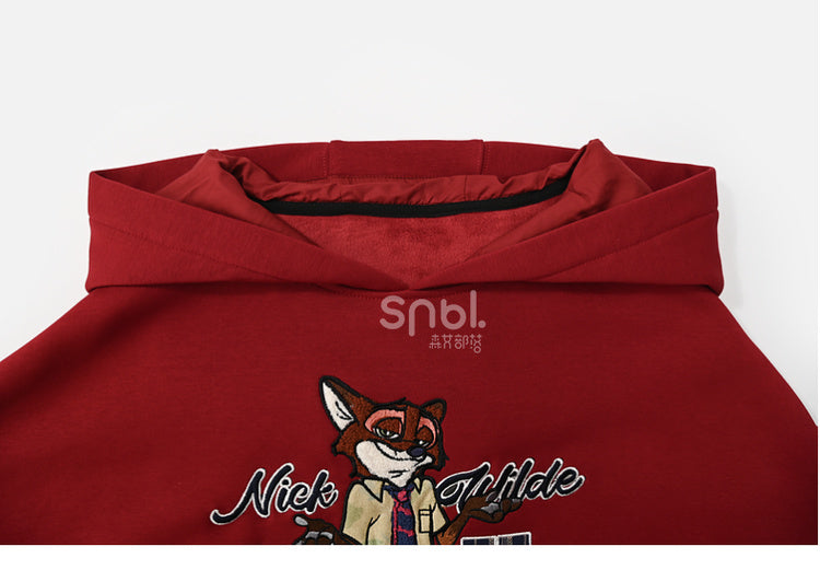 Zootopia Nick Applikation Roter lockerer Hoodie