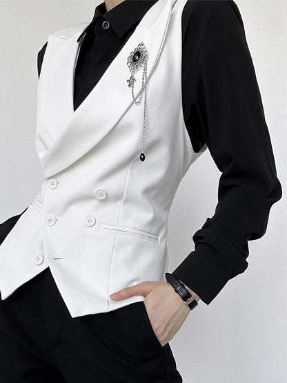 Suit Ties  Vest with White Ouji V-neck Lolita Back Adjustable