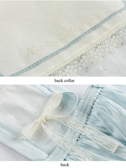 Dress and Sailor Accent Blue with Lace Light Overall Trim Pocket Lolita