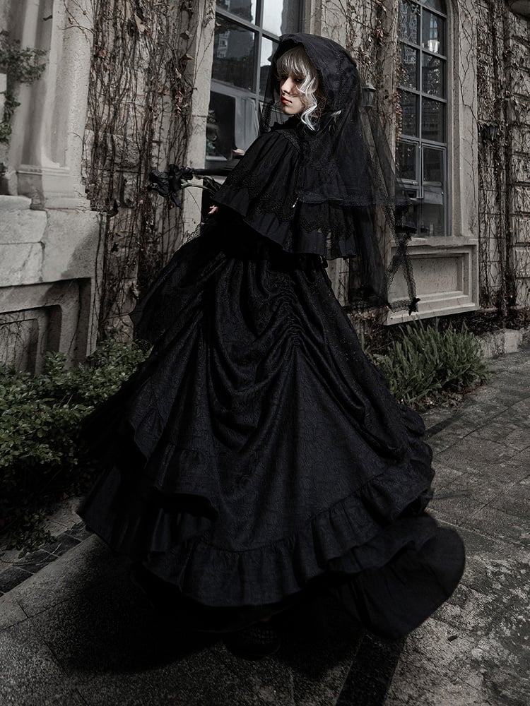 Gothic Lace Black Cape