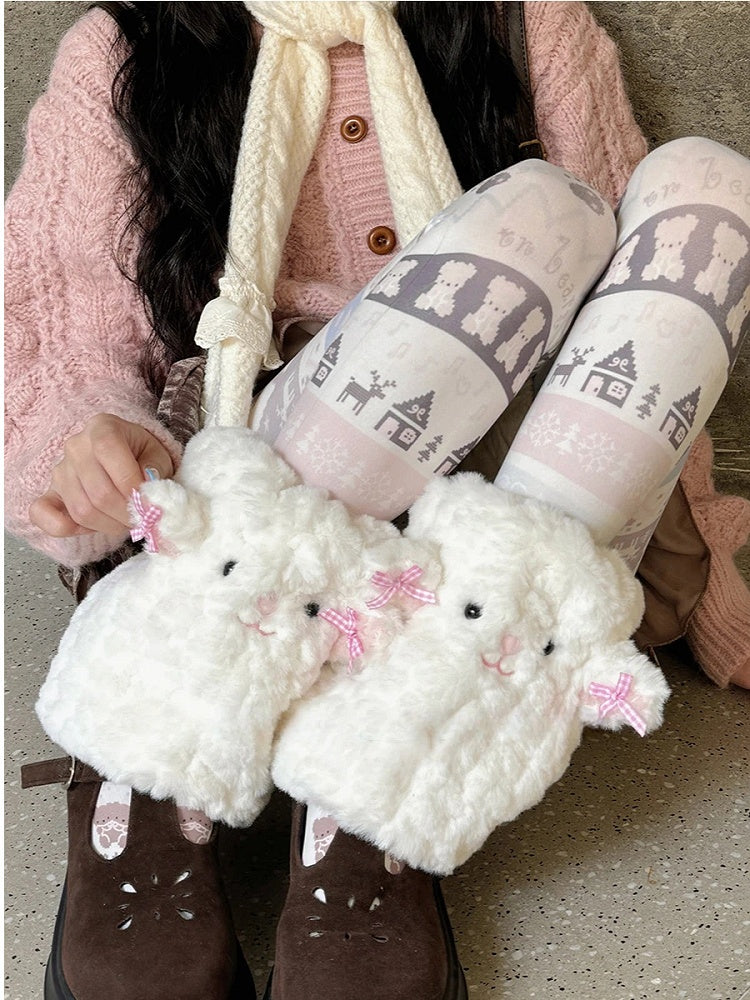 Lamb-Shaped Plush Warmers Leg