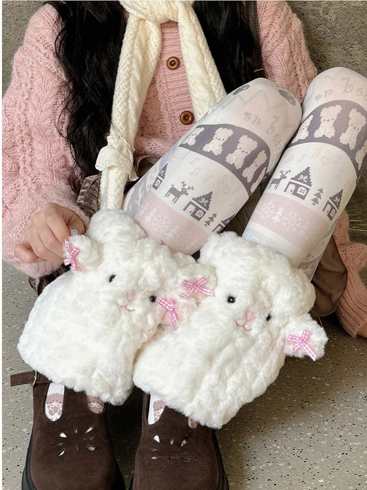 Jambières en peluche chauffantes en forme d'agneau
