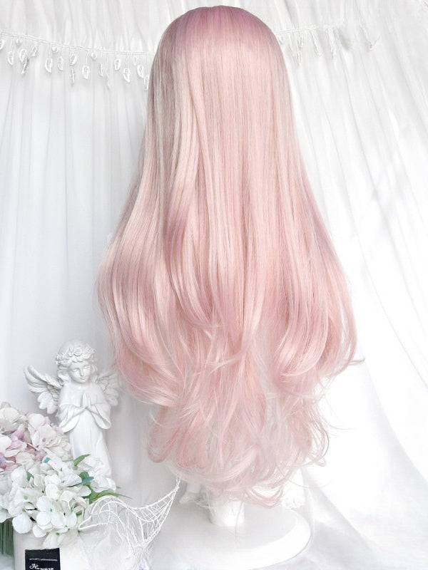 フルレングスウィッグ ピンク前髪 62CM ウェーブ