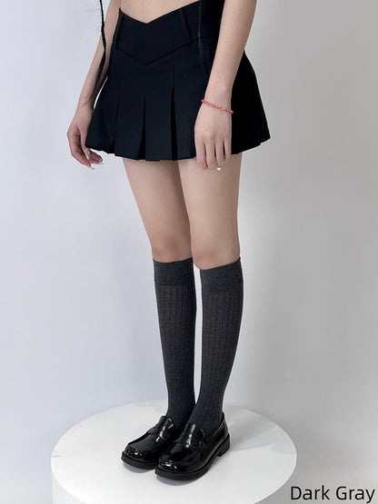 Vertical Stripe Pattern Socks 9 Ballet Style Colors Calf