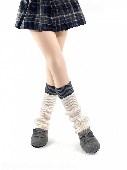 Colors) Warmers (4 Ribbed Leg Two-Tone Slouchy
