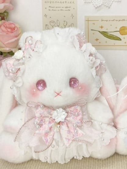 Bunny Accents with Bag Bucket Plush Bowknot White Size 9 Colors Flower Convertible - Large Strap