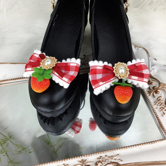 Strawberry of Clips Shoe 2) Gingham (Set