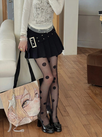 Oversized Pantyhose Polka Style) Dot (Retro Bold Sheer