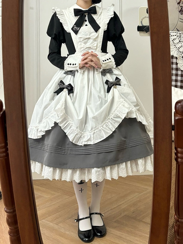 Pince à robe avec nœud papillon noir et gris