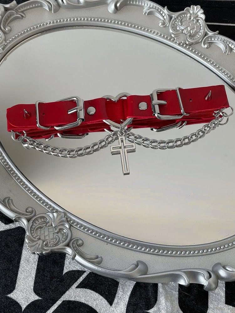 Garter Options Buckles Cross Studs Design Pendant Color Details 4 Punk