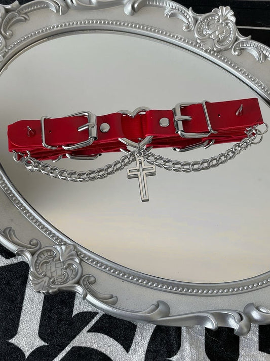 Garter Options Buckles Cross Studs Design Pendant Color Details 4 Punk