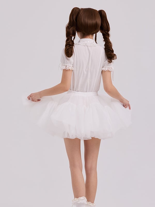 Shorts Puffy Lining 35CM White with Petticoat