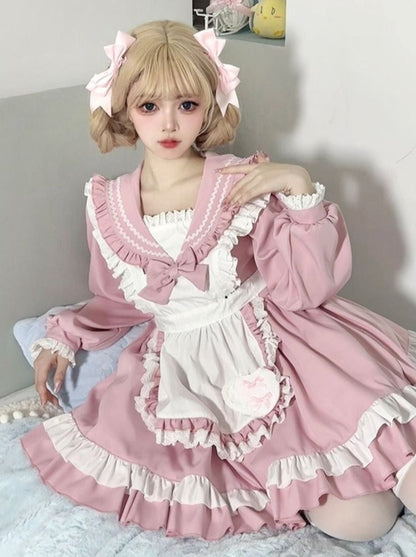 スイートセーラースタイルのカレッジロリータメイドドレス