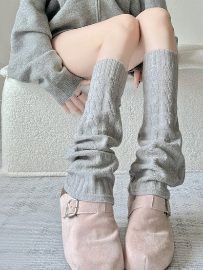 Beige Warmers Slouchy Leg (2 Knit Textured Colors: