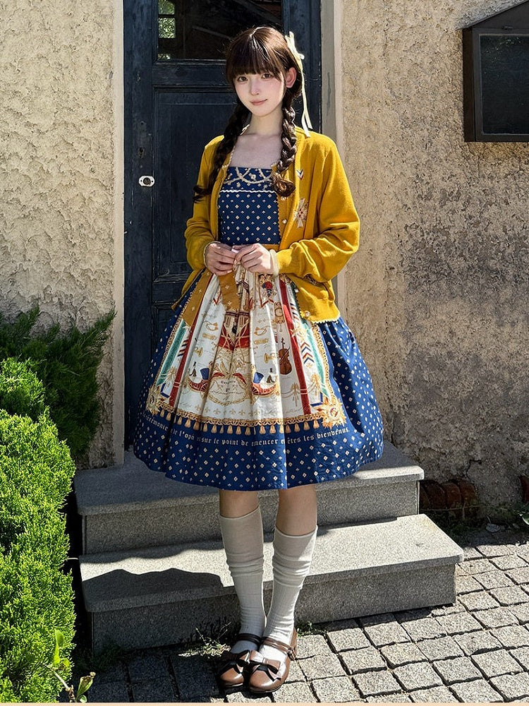 Exquisite Embroidered Knit Cardigan in Yellow - Crucis Universal Tailor Company