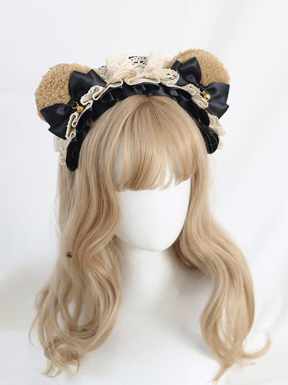 Brown Bowknot - And Available Lace Ear Colors Cute Sweet Lolita Bear 6 KC