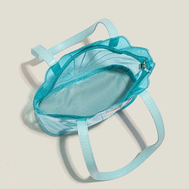Shell Blue Shouder Transparent Bag