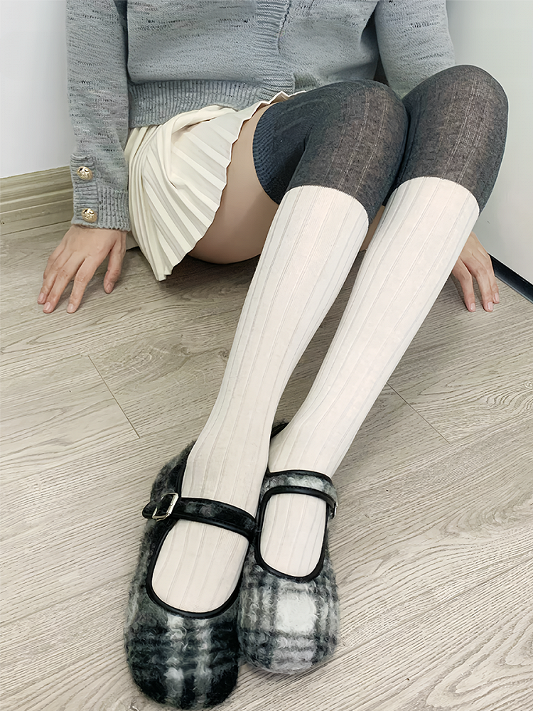 Light Grey&Dark Grey Overknee Stockings