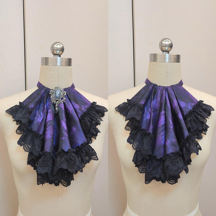 Purple and Black Gothic Jabot Tie