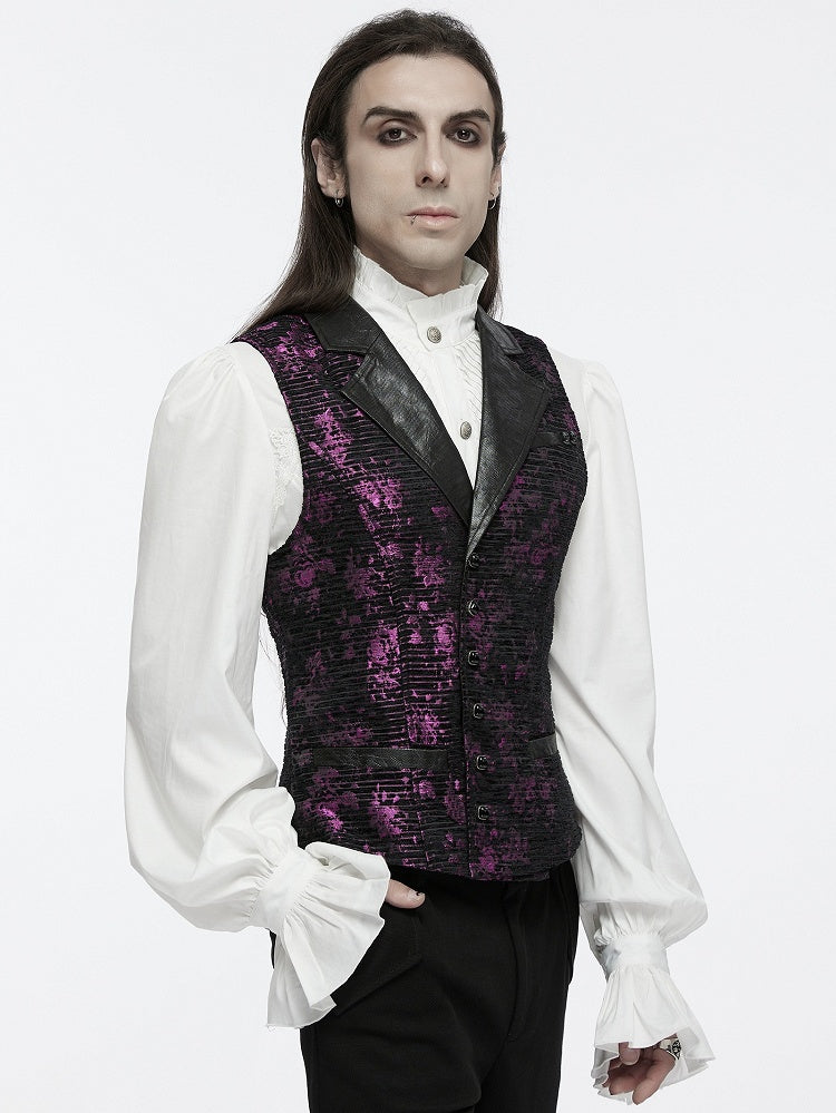 Goth Violet Men's Exquisite Jacquard Vest