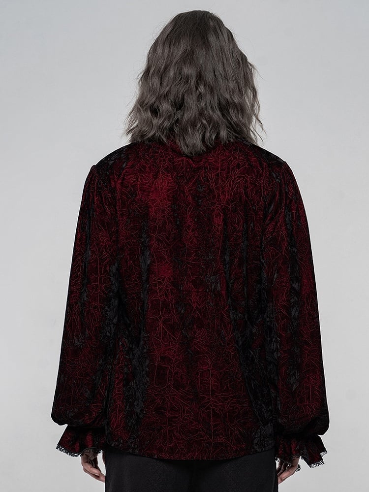 Men's Gothic Velvet Shirt Red
