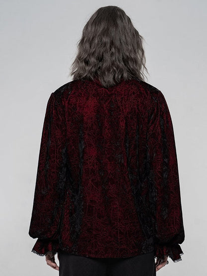 Men's Gothic Velvet Shirt Red