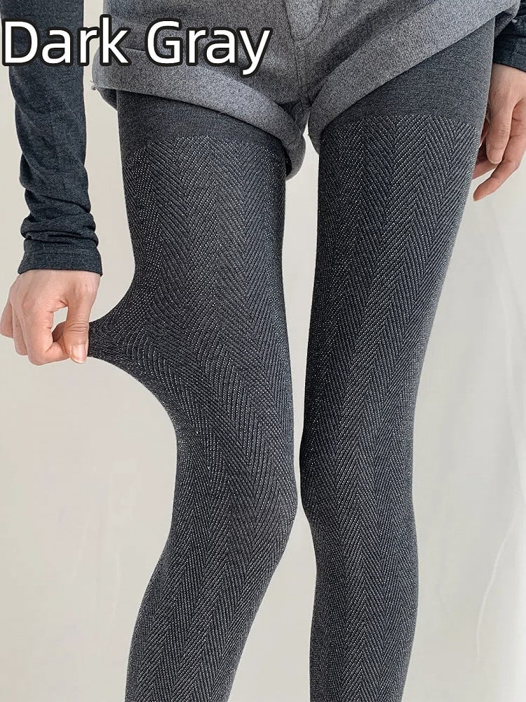 (4 Glitter Colors) Herringbone Tights Stirrup
