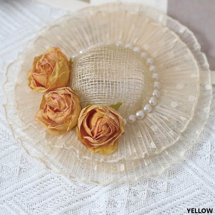 Hat Lolita Options Mini Color Details Bead Design Floral With 11