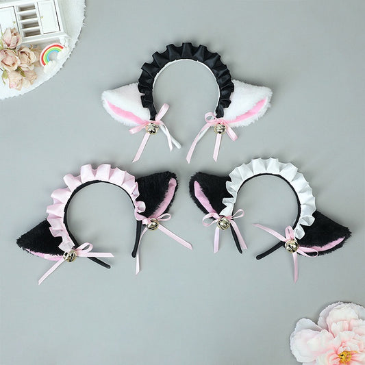Decorations KC Plush Bell Lolita Bow Kitty Ear and Theme 3 Maid with Colors