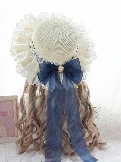 Colors Country 8 Lolita Straw Off-white Lace-trimmed Hat with