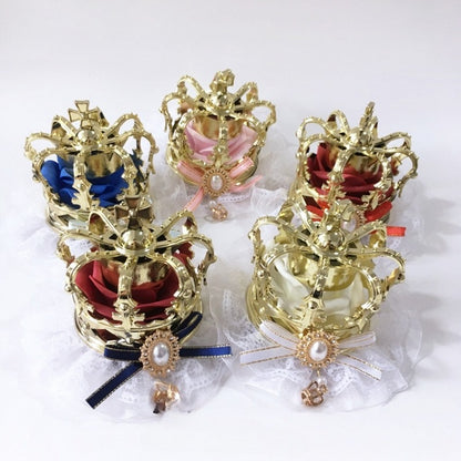 Bow Bead 5 Headpiece with Based Crown Golden – Color Lace Lolita Accents and White Options