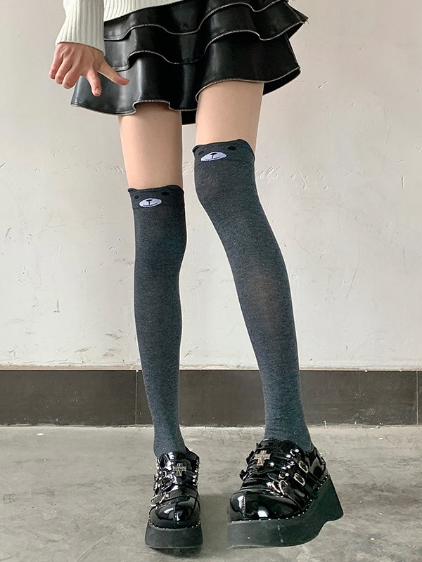 Light Gray/Black Stockings Gray/Dark Cute Pattern